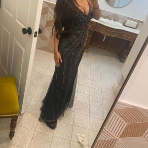 Marina beaded sequin gown long